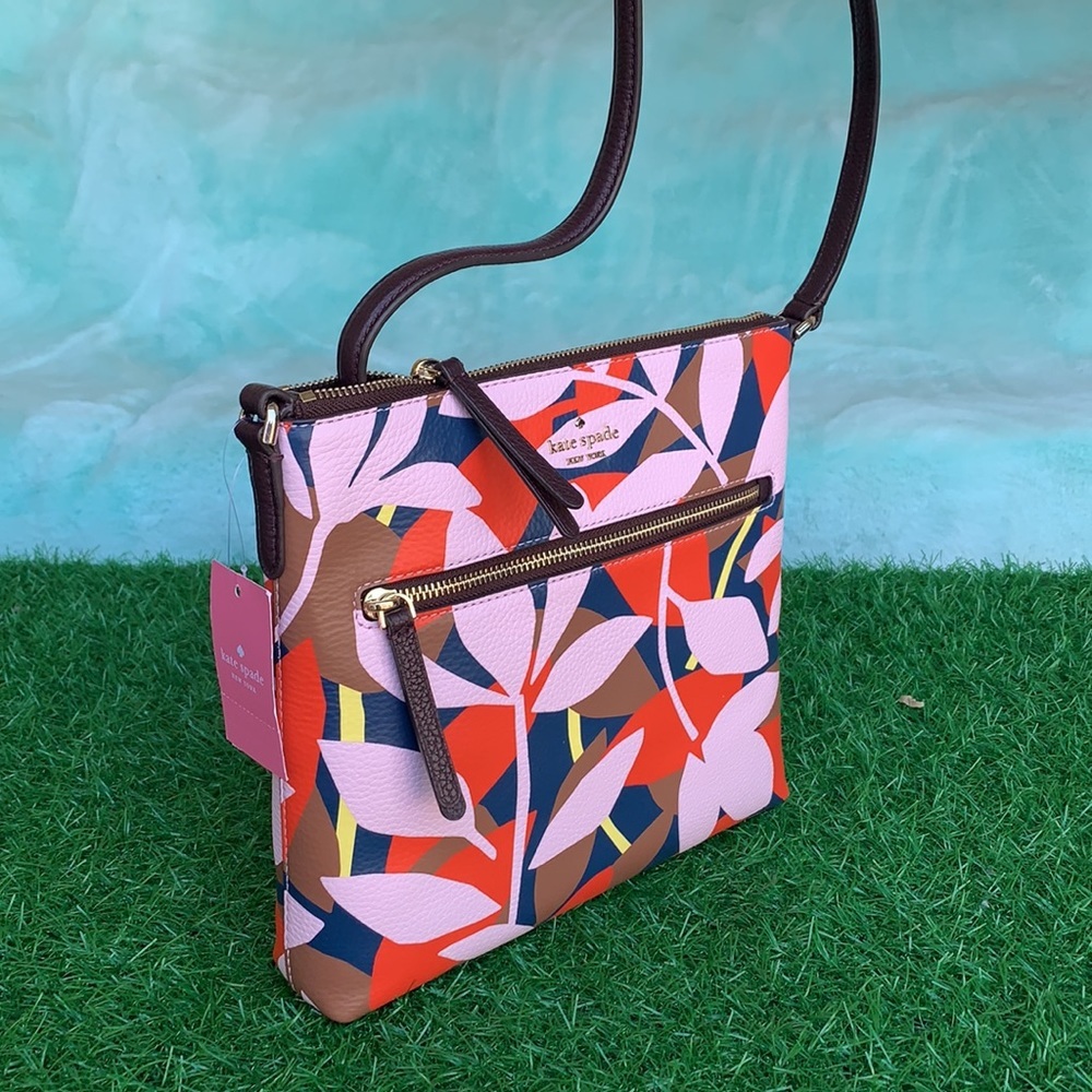 KATE SPADE TOP ZIP CROSSBODY Jackson Tropical toss - Picture 5 of 16